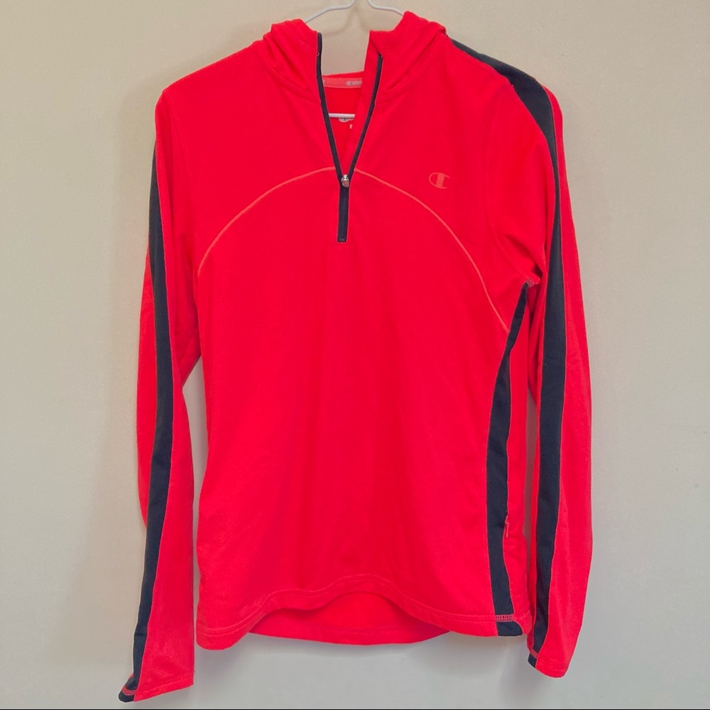 Champion Track Hooded 1/4 Zip Pullover Sz M